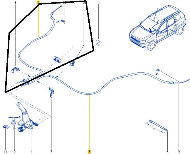 Схема ручного тормоза рено дастер 4х4